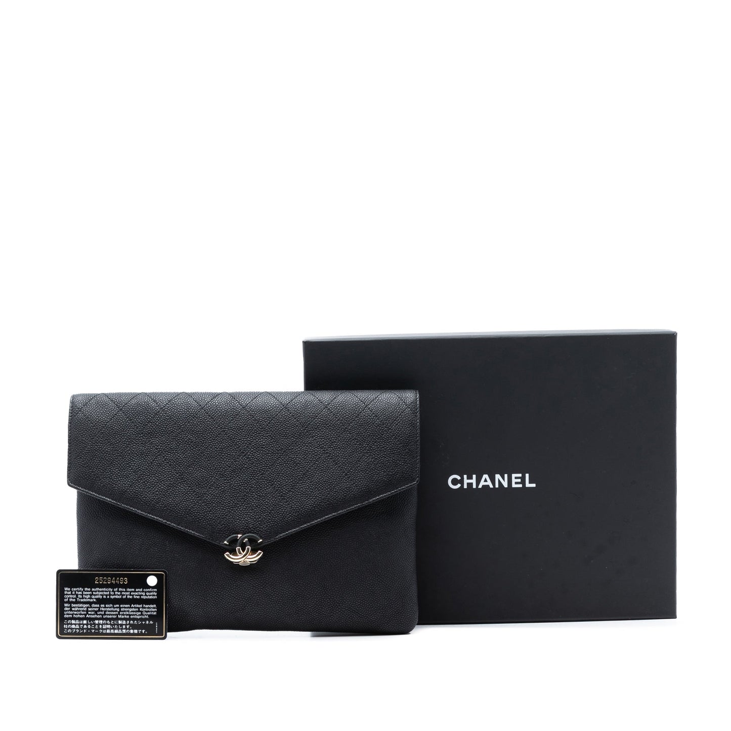 Paris Cuba Quilted Caviar Thread Around Envelope Clutch