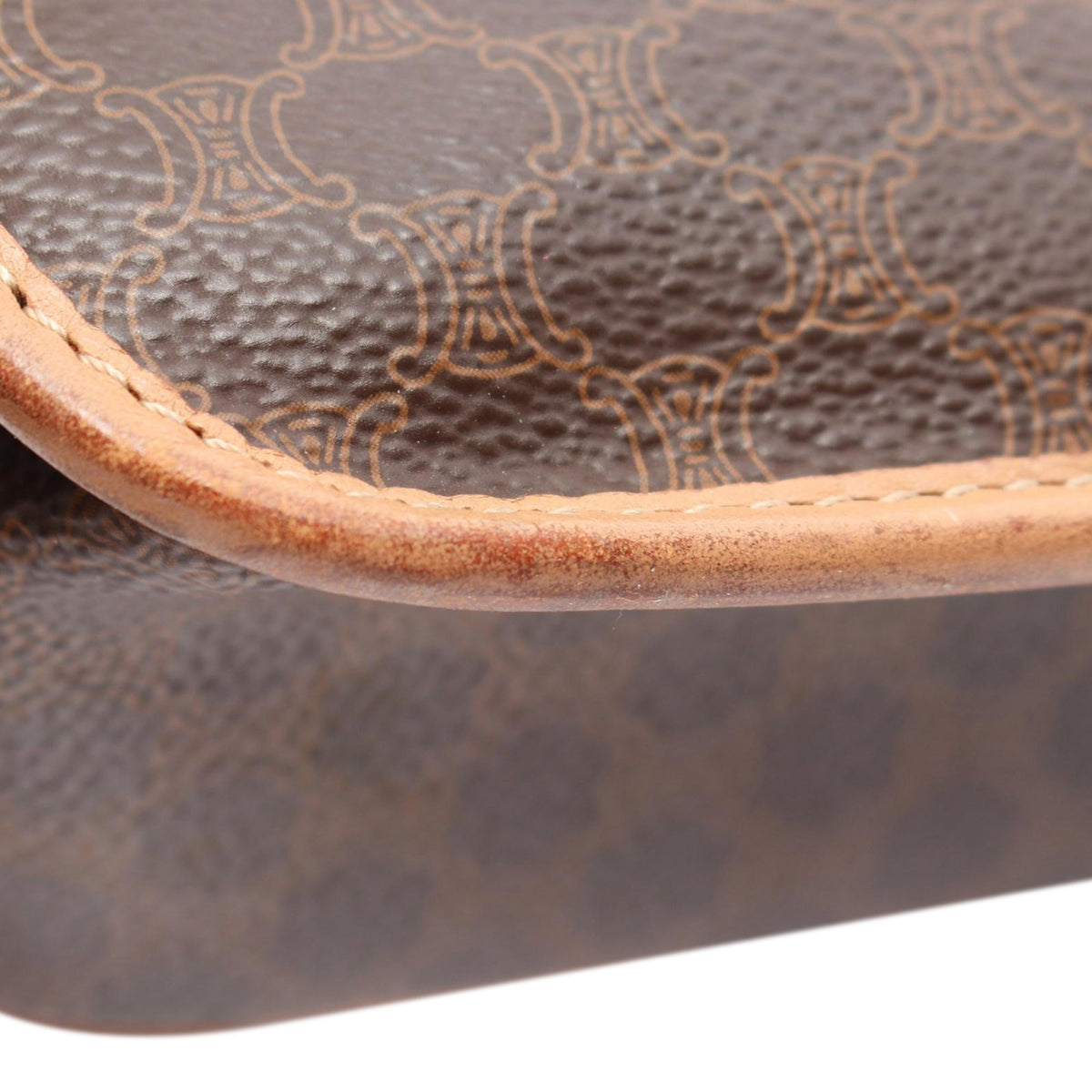 Celine Macadam Coated Canvas Crossbody — Brown