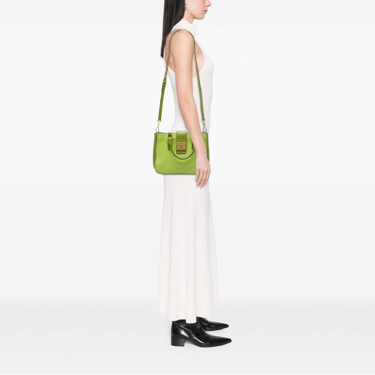 Miu Miu Bicolor Goatskin Madras Satchel