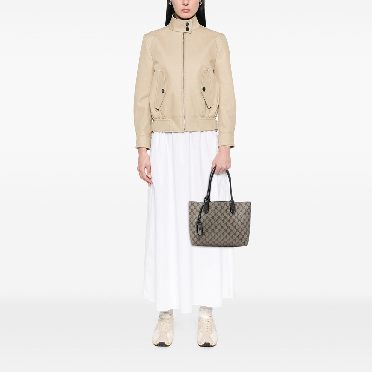 Gucci Small GG Supreme Reversible Tote — Beige
