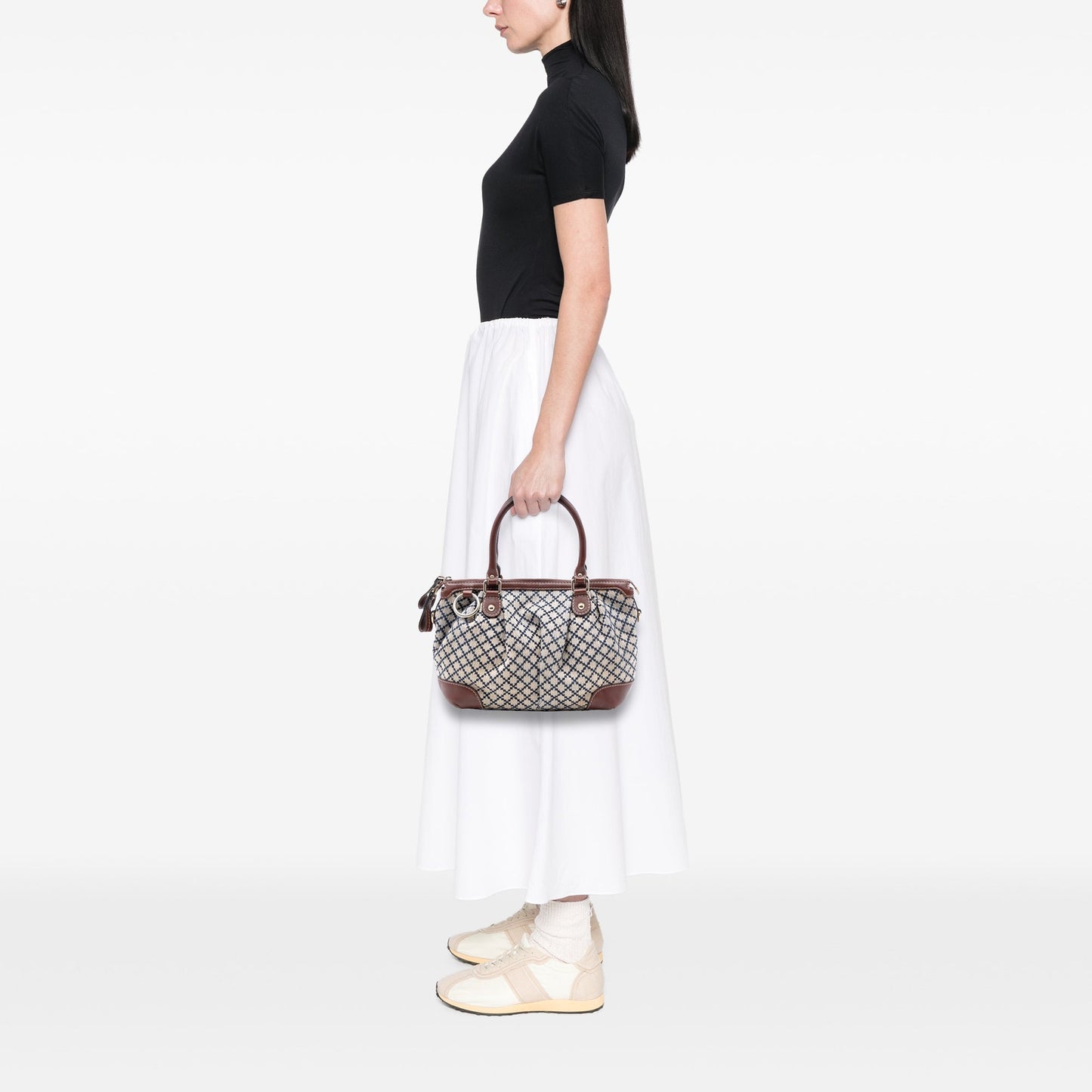Gucci Diamante Canvas Sukey Satchel