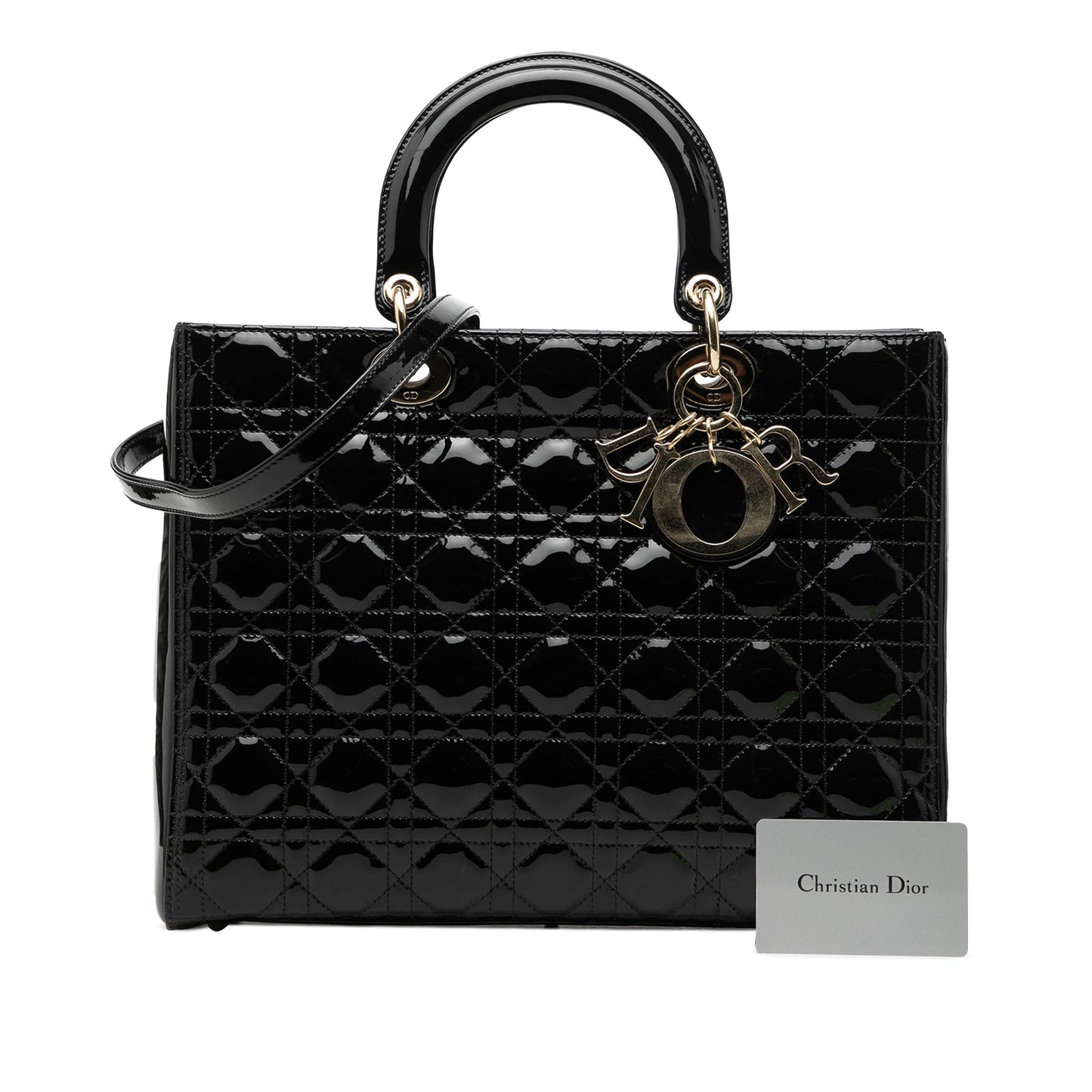Dior Large Patent Cannage Lady Dior