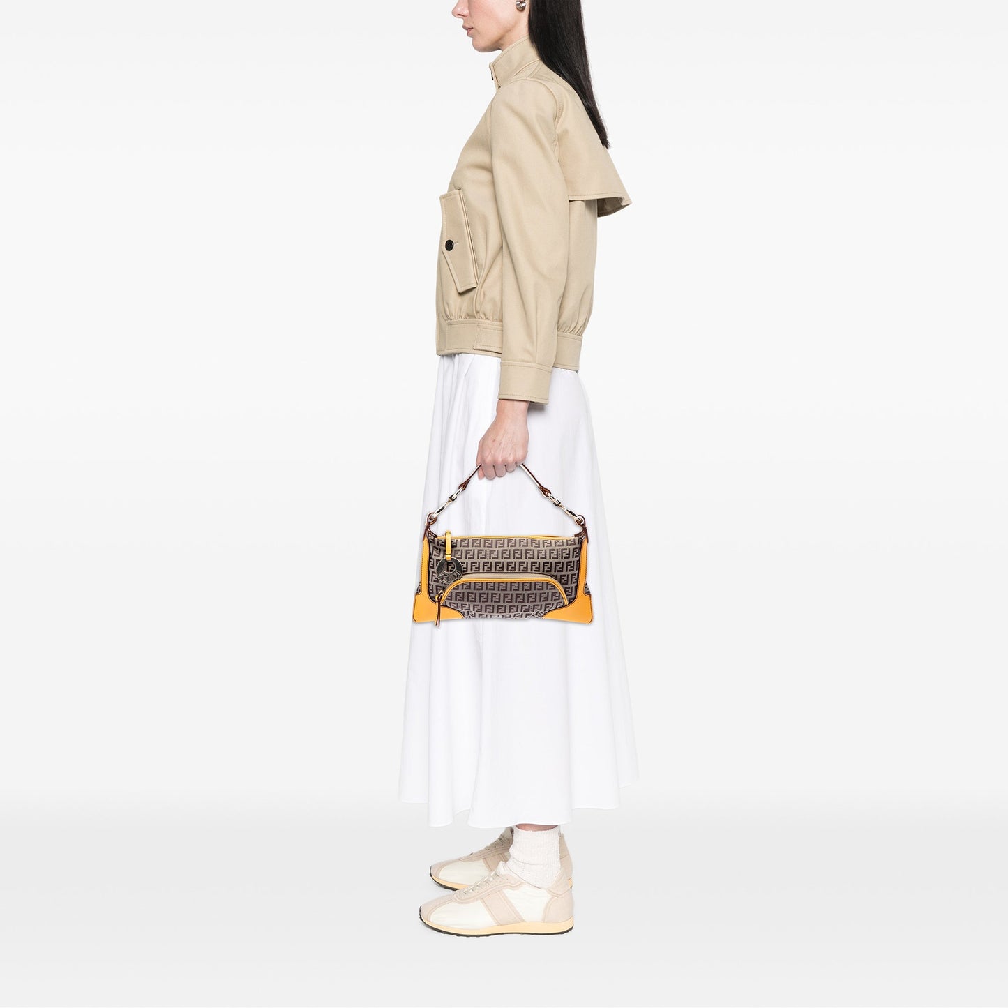 Fendi Zucchino Canvas Chef Pocket Shoulder Bag