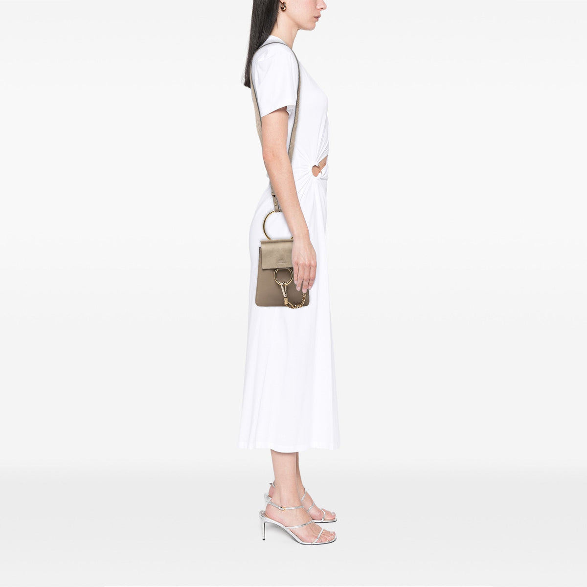Chloé Mini Calfskin and Suede Faye Bracelet Bag — Brown