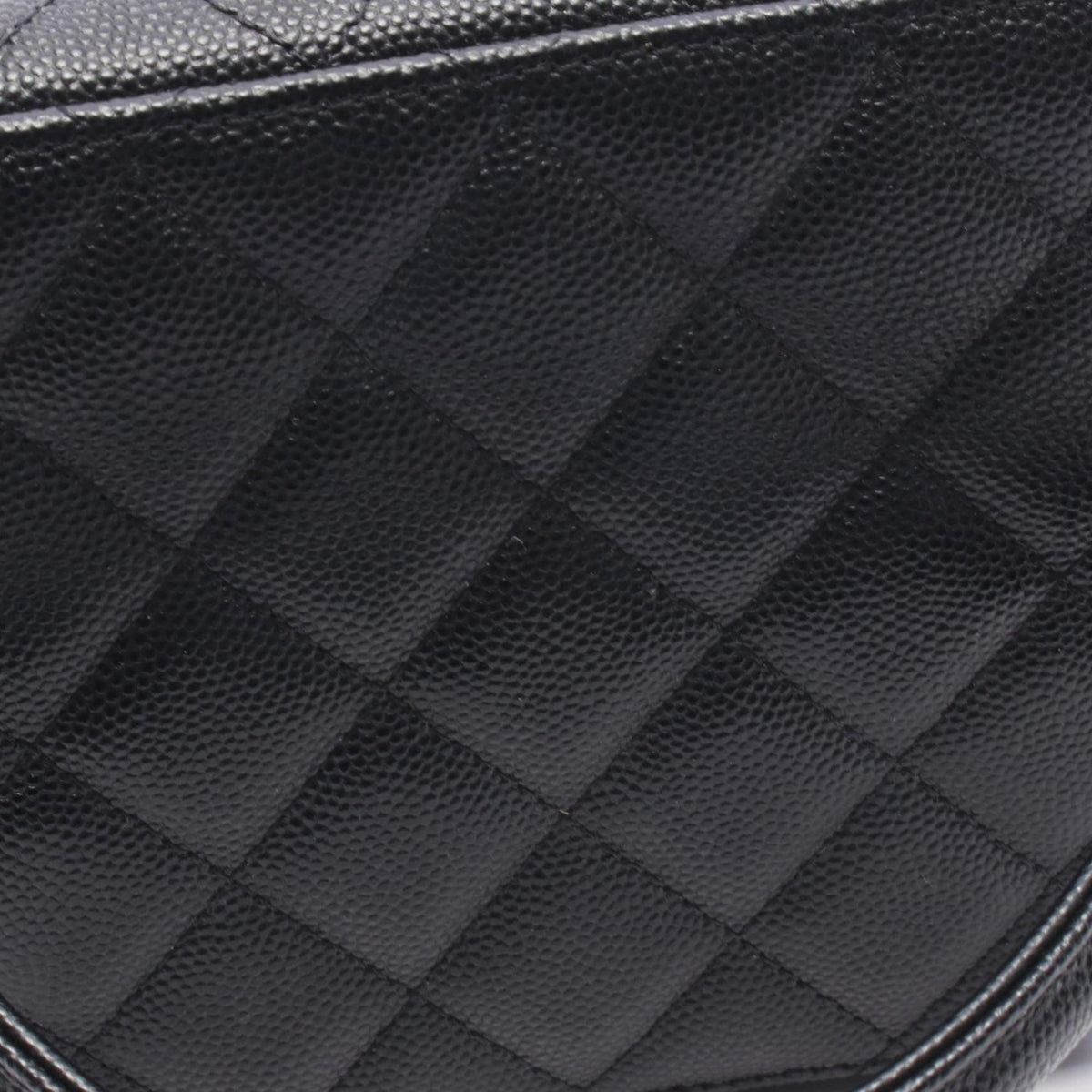 Chanel CC Quilted Caviar Top Handle Vanity Case with Chain