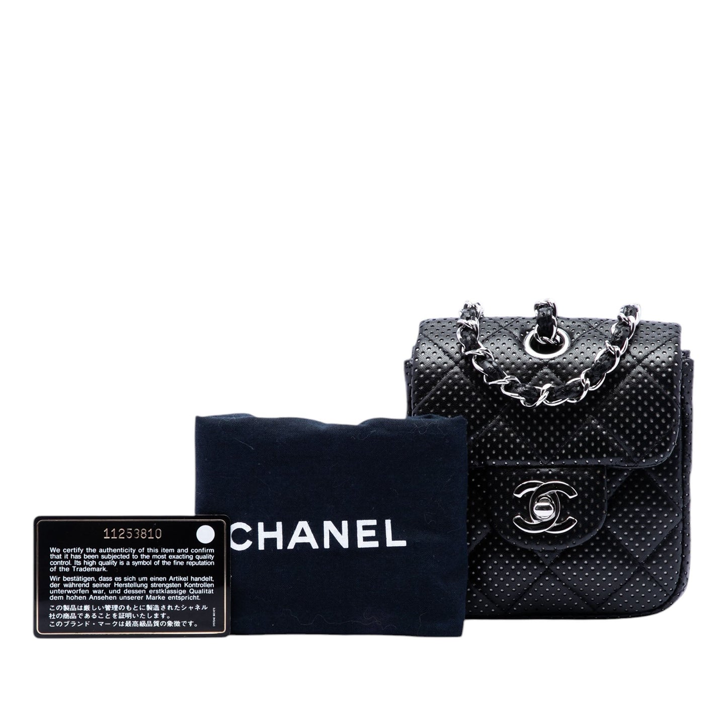 Chanel Mini CC Quilted Perforated Lambskin Flap