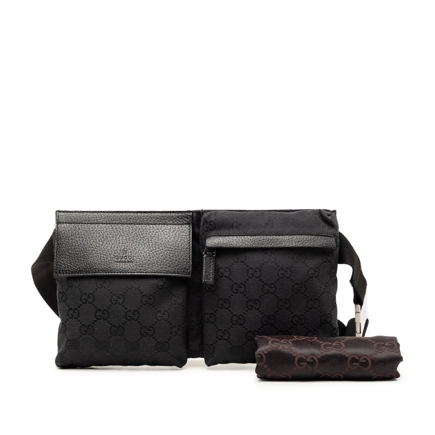 Gucci GG Canvas Double Pocket Belt Bag