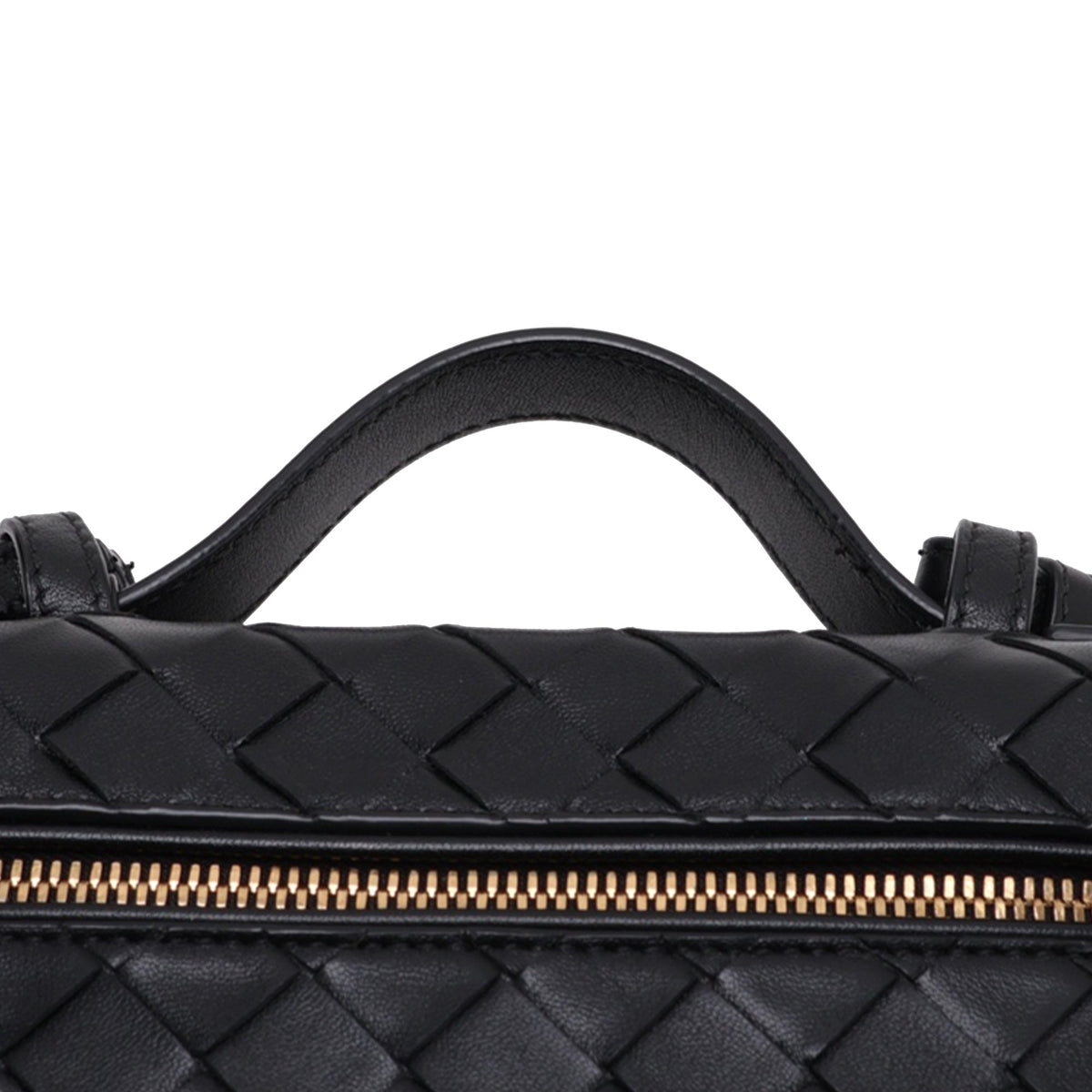 Bottega Veneta Calfskin Intrecciato Bang Bang Vanity Case — Black