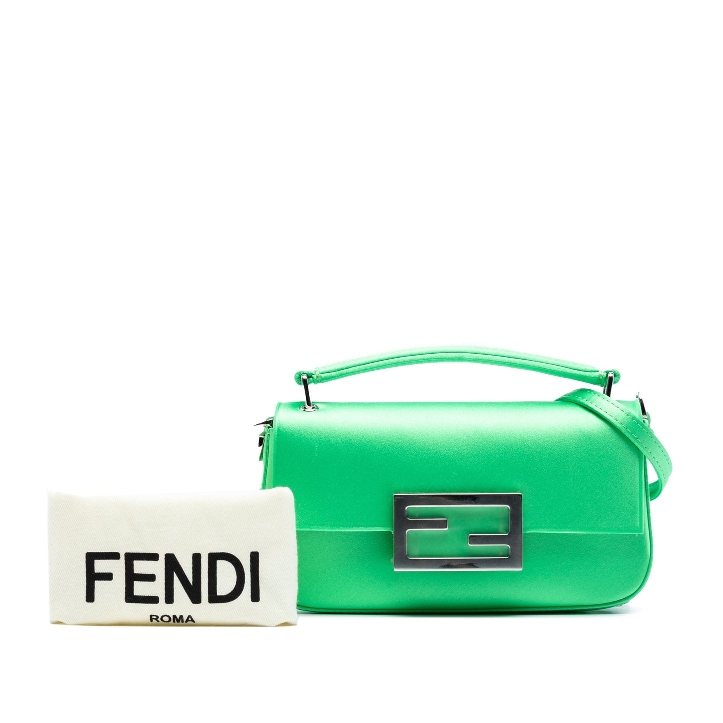 Fendi Silk Baguette Phone Pouch Satchel
