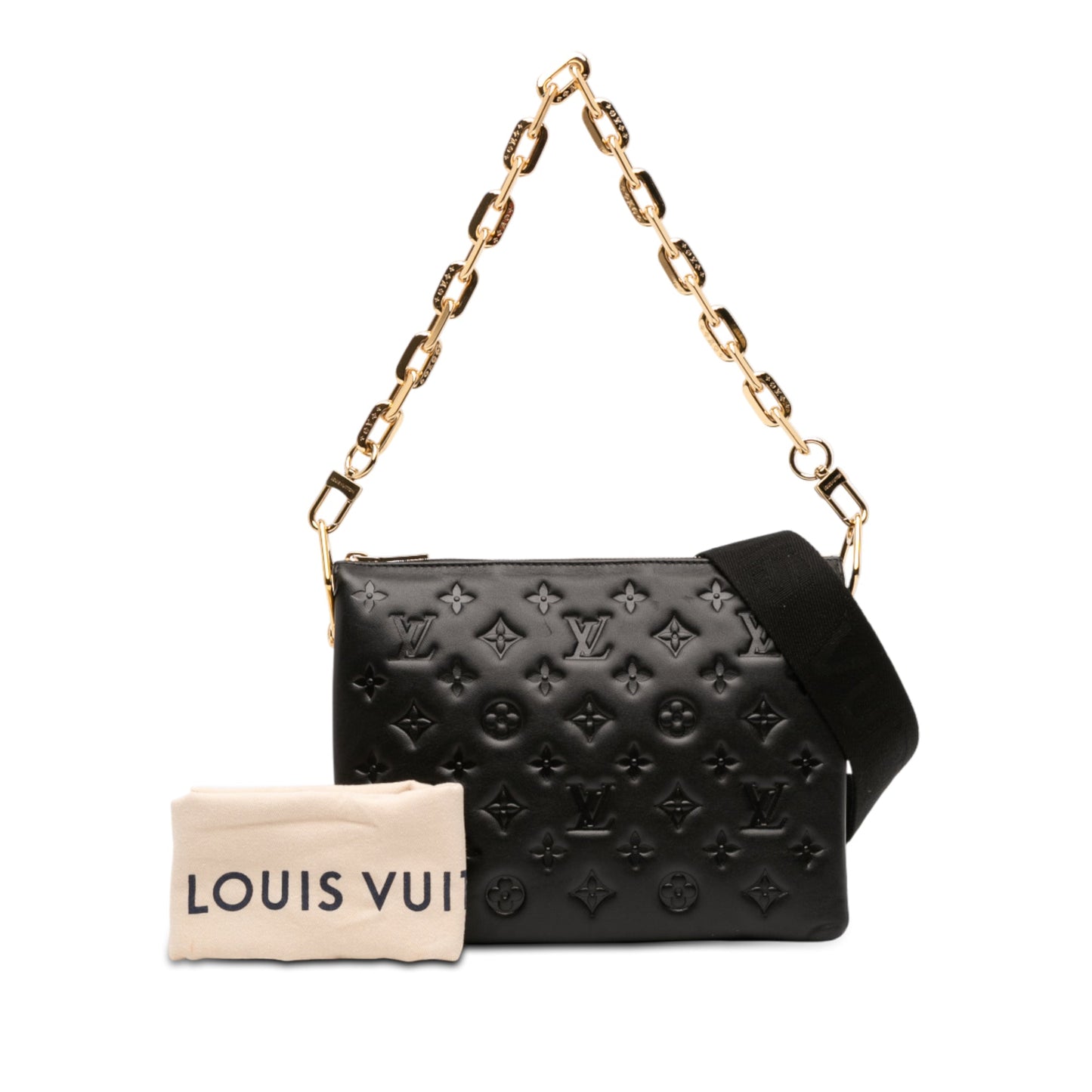 Louis Vuitton Monogram Embossed Puffy Lambskin Coussin PM