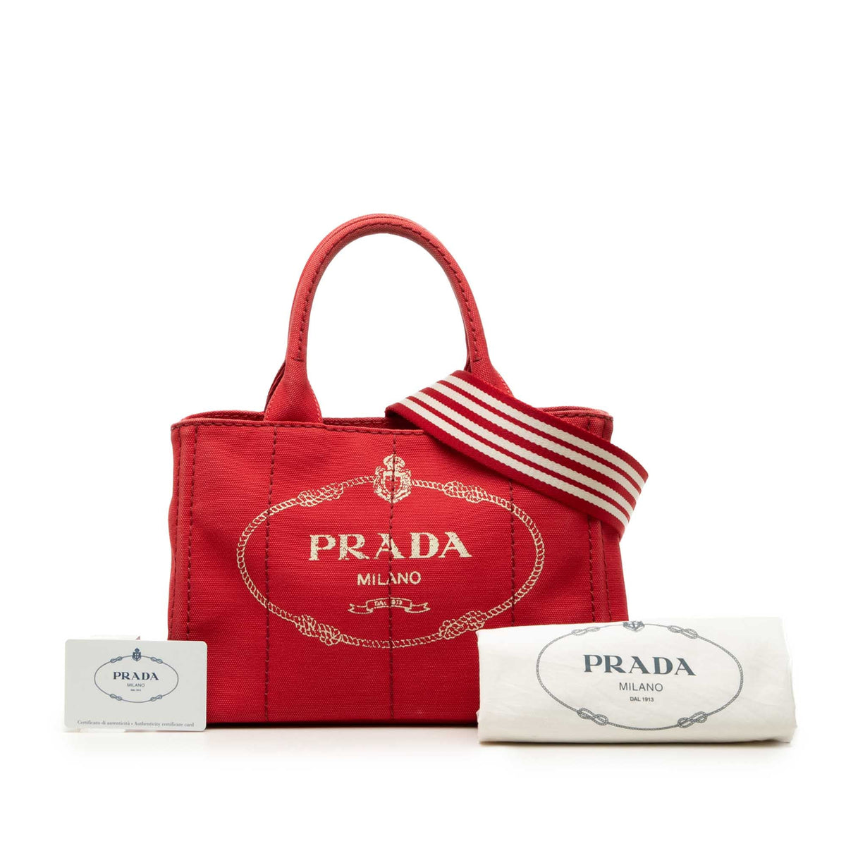 Prada Small Canvas Canapa Logo Tote