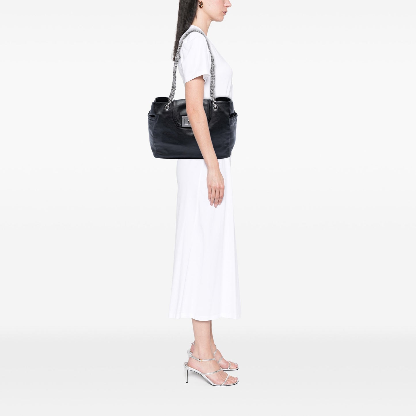 Chanel Large Lambskin Mademoiselle Lock Jewelry Chain Tote
