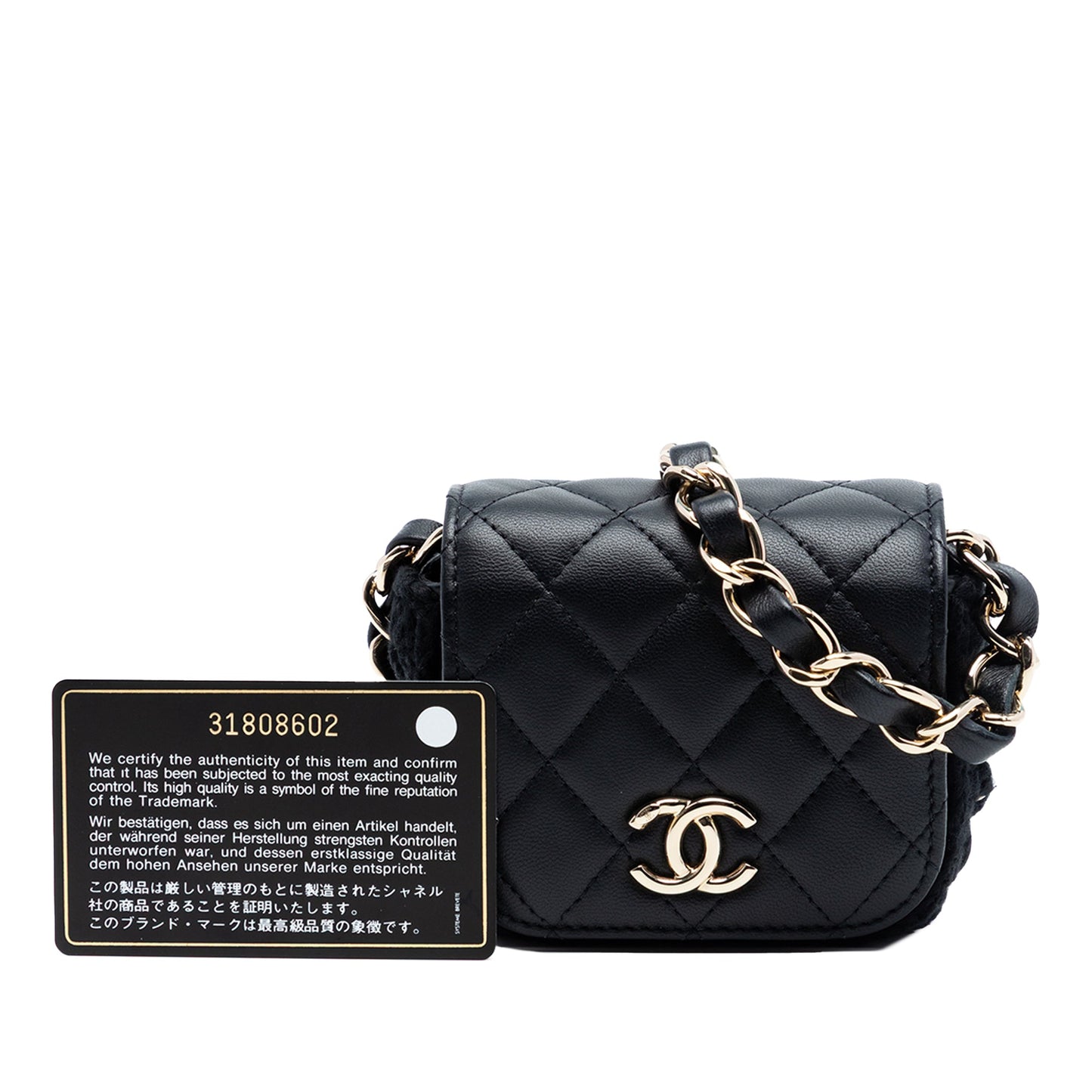 Chanel Mini CC Quilted Lambskin Crochet Flap