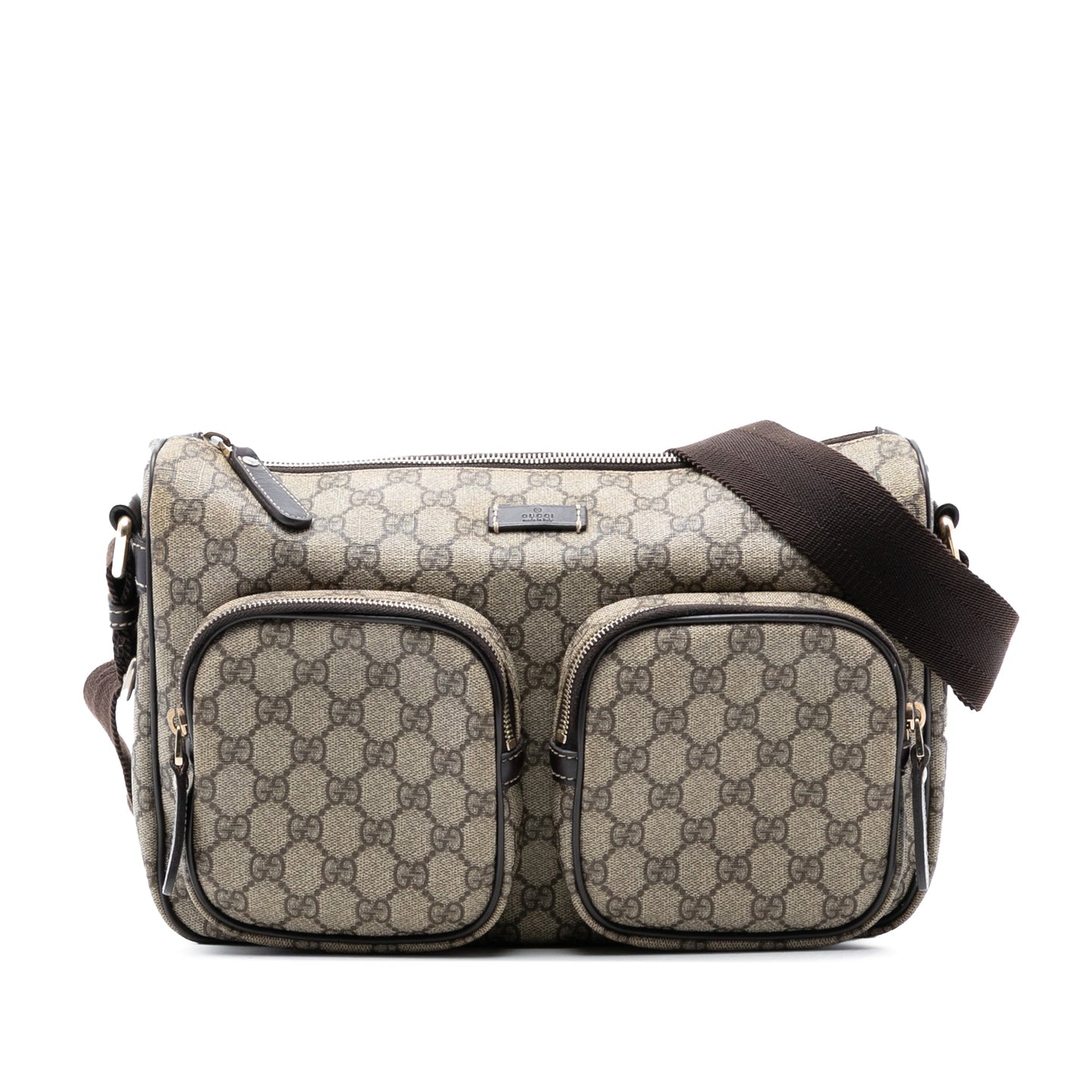 Gucci GG Supreme Double Pocket Crossbody