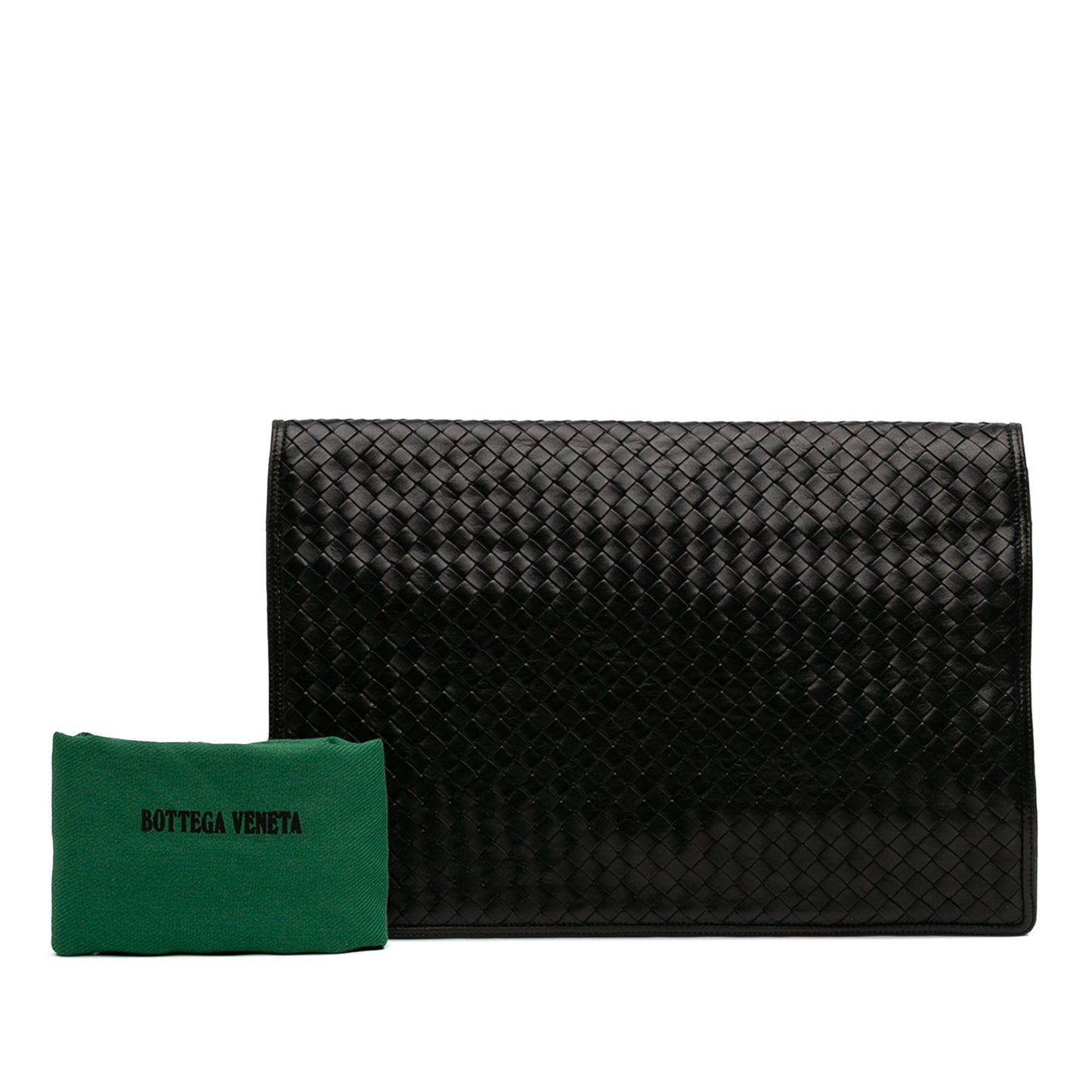 Nappa Intrecciato Portfolio Flap Clutch