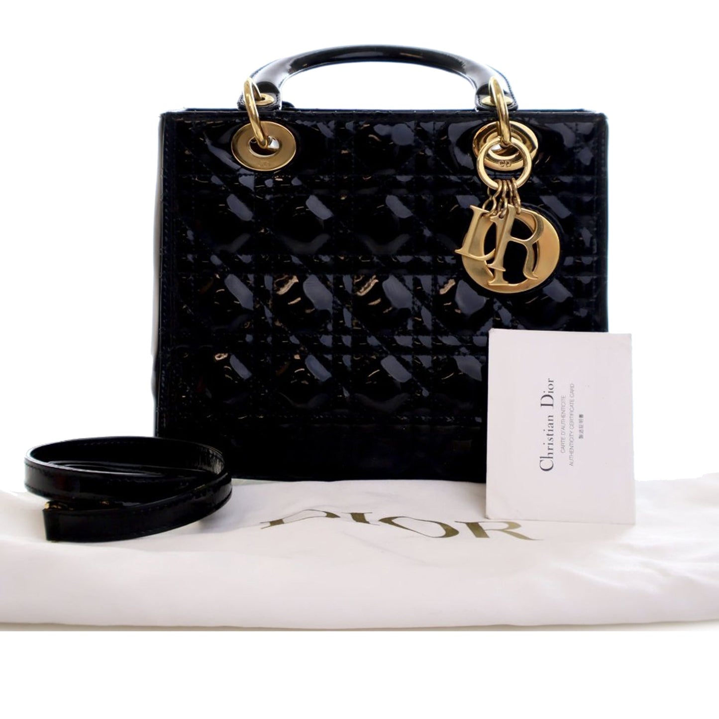 Dior Medium Patent Cannage Lady Dior