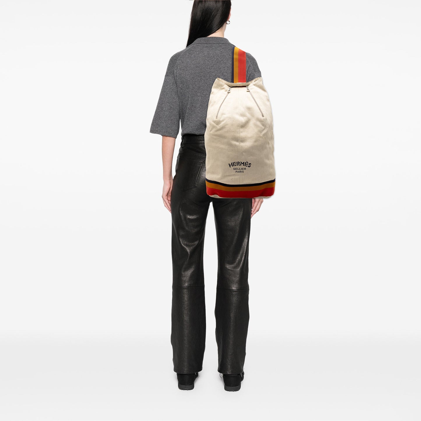 Hermès Toile Chevron Cavalier Sling Bag