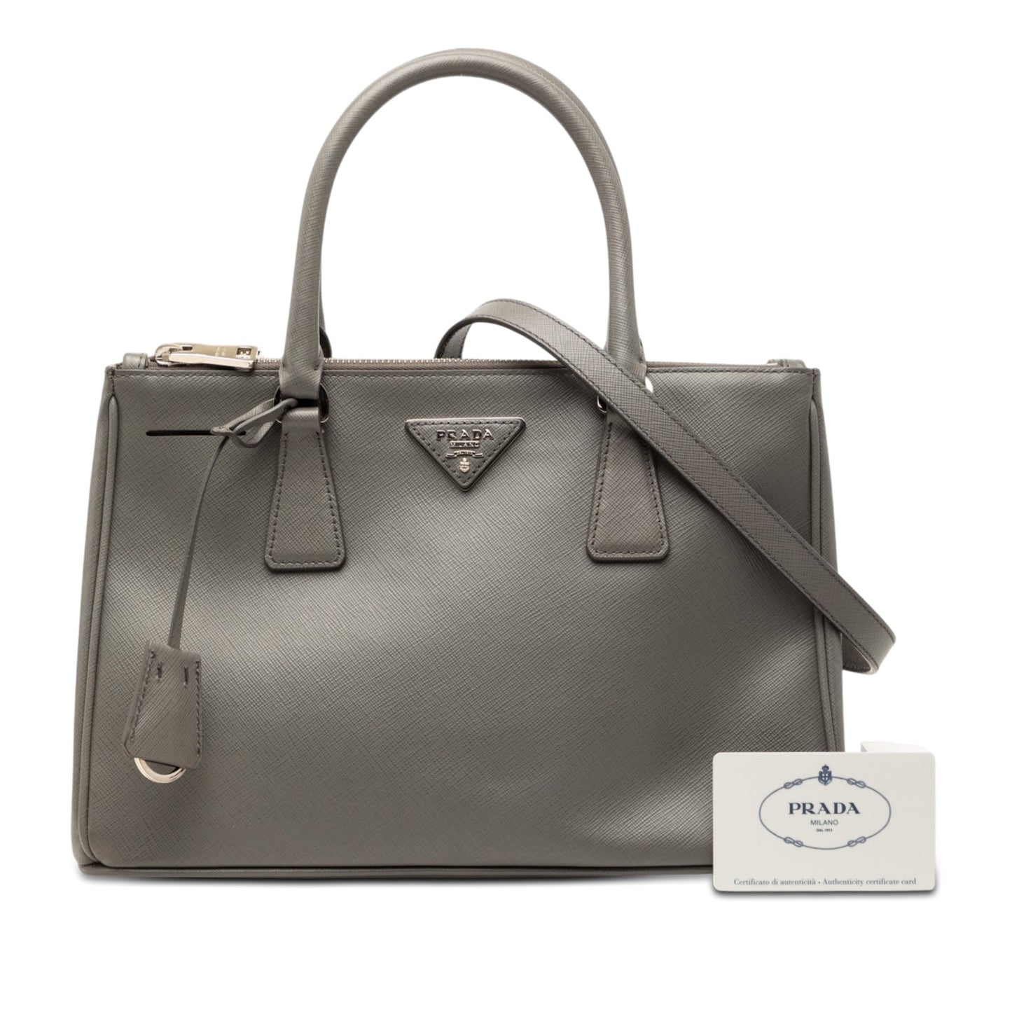 Prada Medium Saffiano Lux Galleria Double Zip Satchel