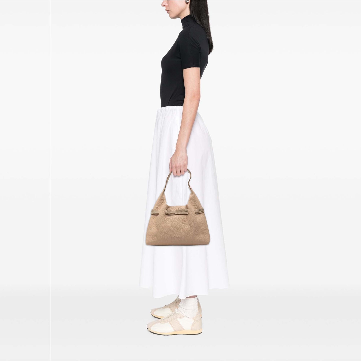 Ferragamo Grained Leather Shoulder Bag