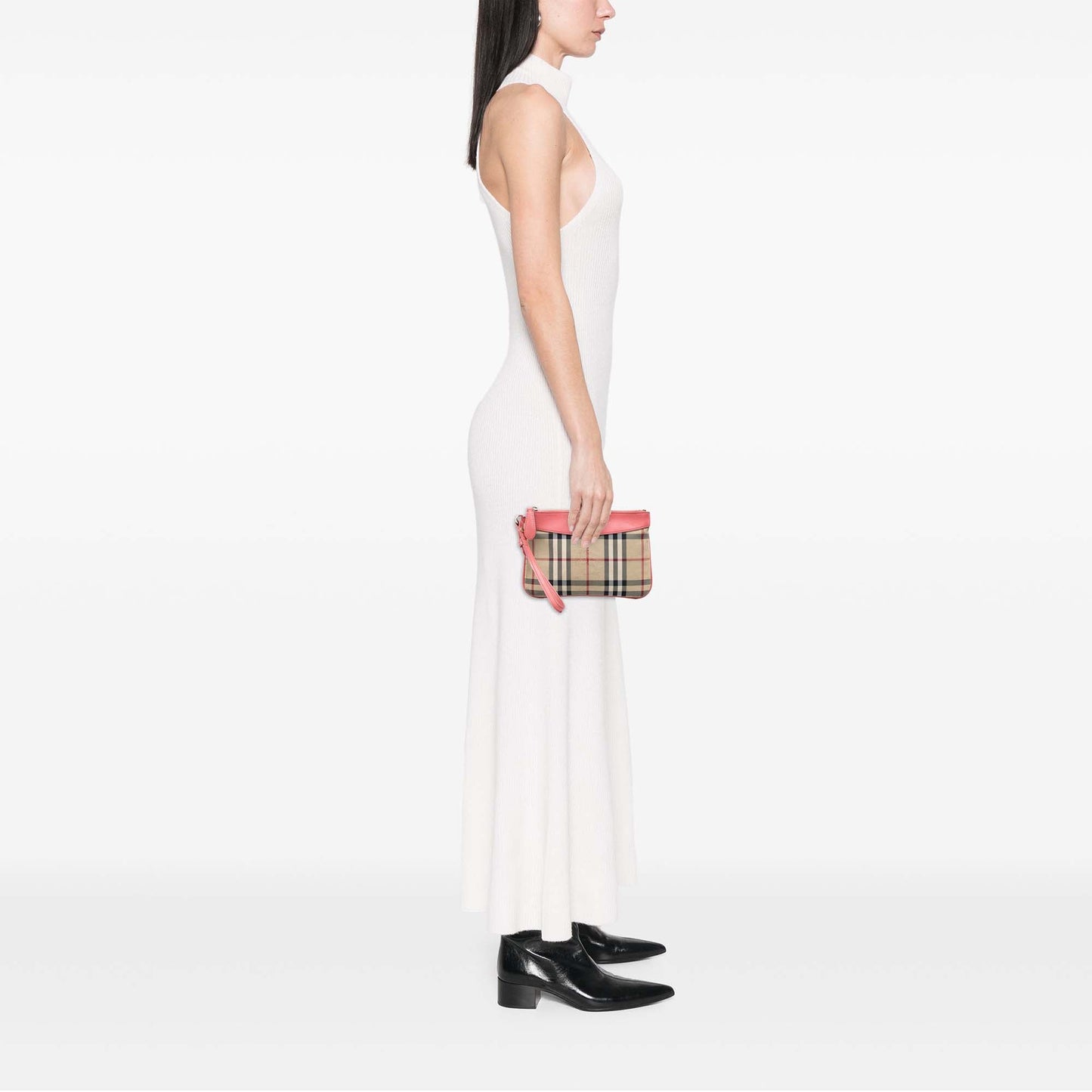 Burberry Haymarket Check Nylon Peyton Clutch