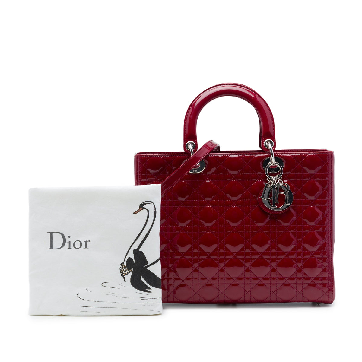 Dior Large Patent Cannage Lady Dior