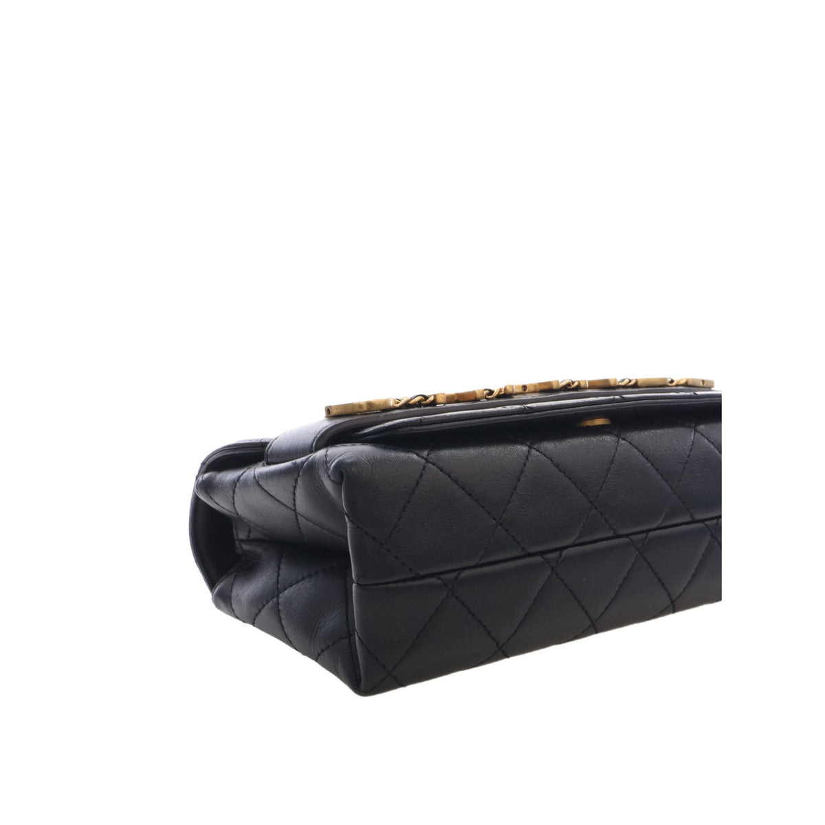 Chanel Small Quilted Calfskin Enchained Flap — Black