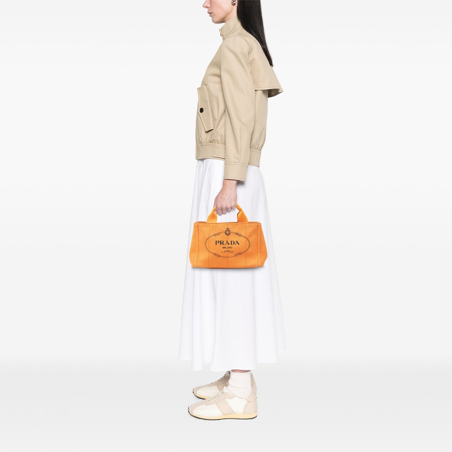 Prada Small Canvas Canapa Logo Satchel