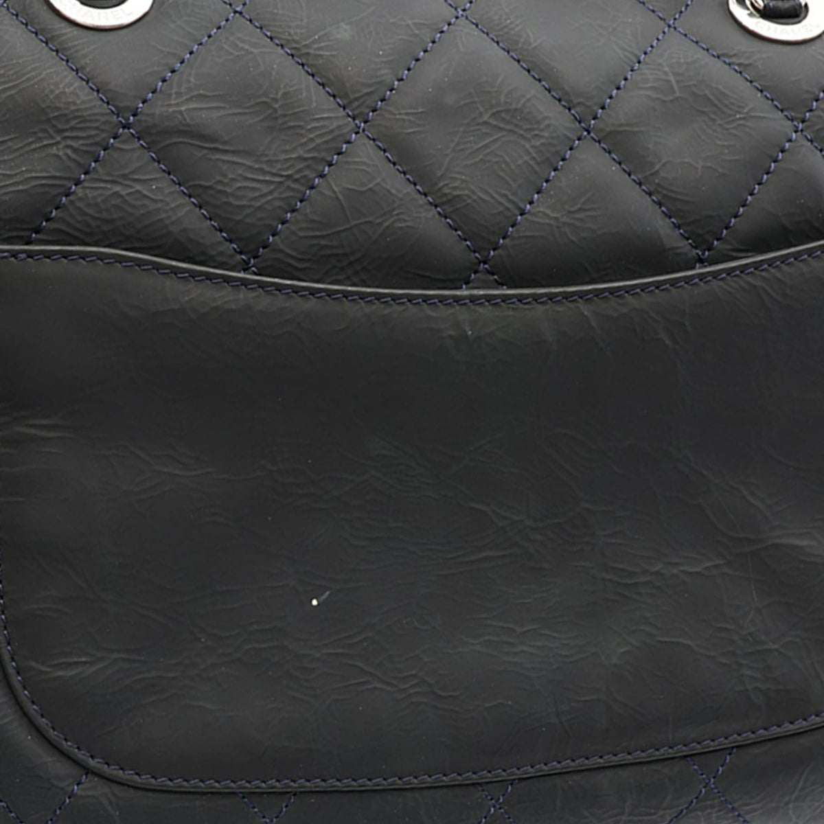 Chanel Crinkled Calfskin Grand Timeless Shopping Tote — Black