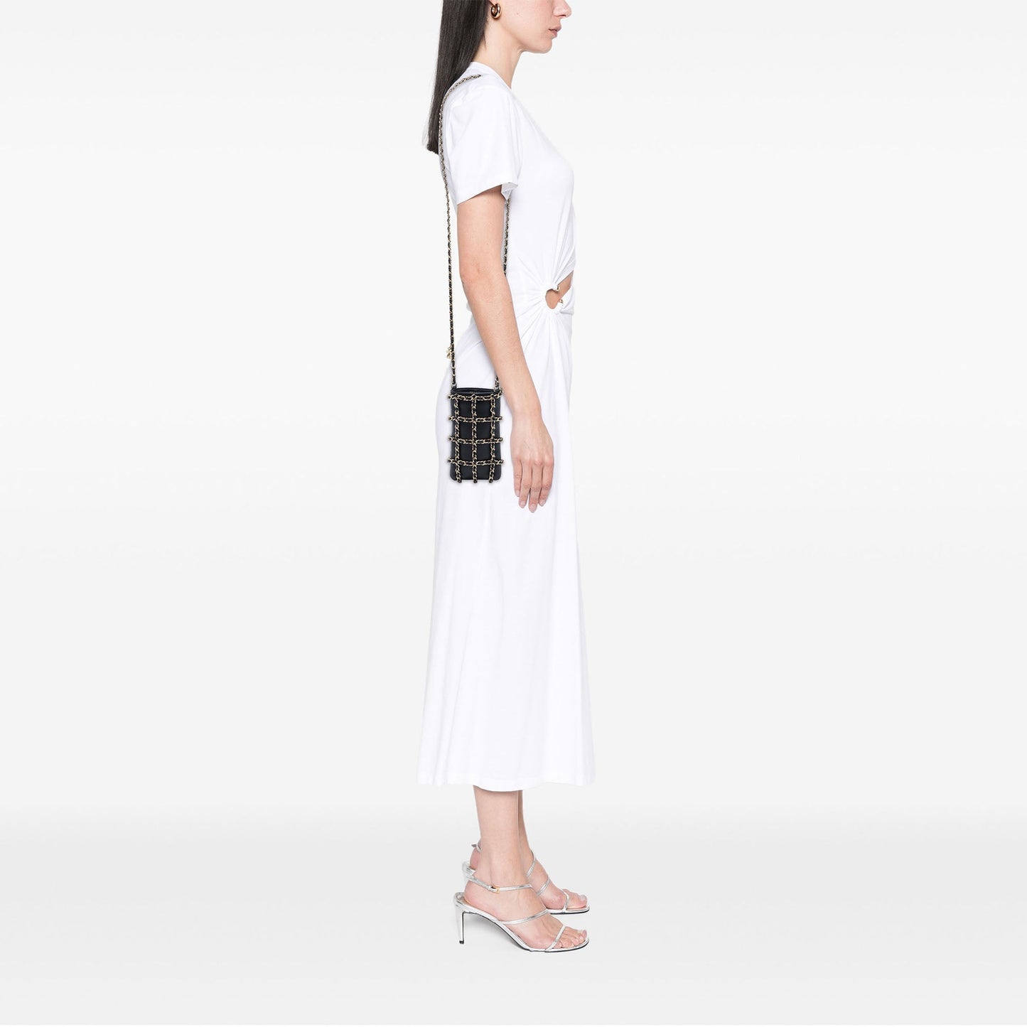 Chanel Lambskin Tech Me Out Clutch With Chain