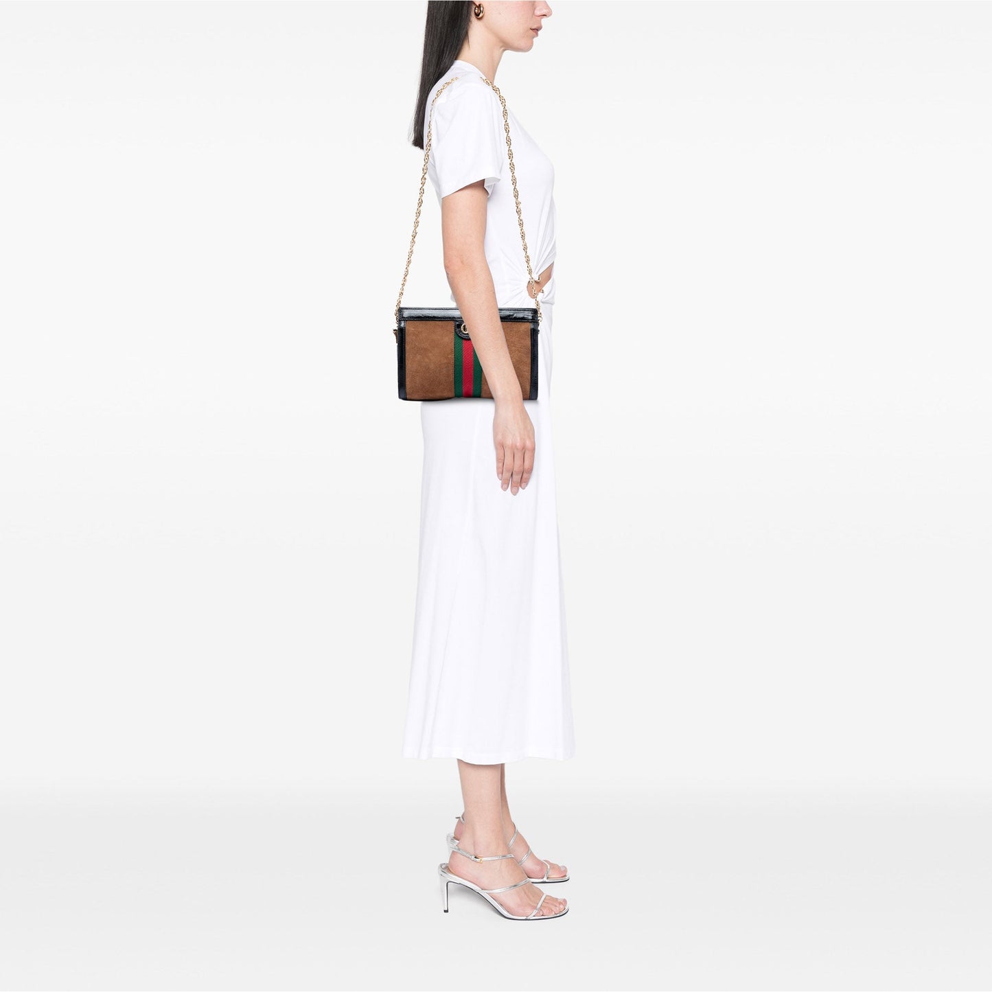 Gucci Small Suede Web Ophidia Chain Crossbody
