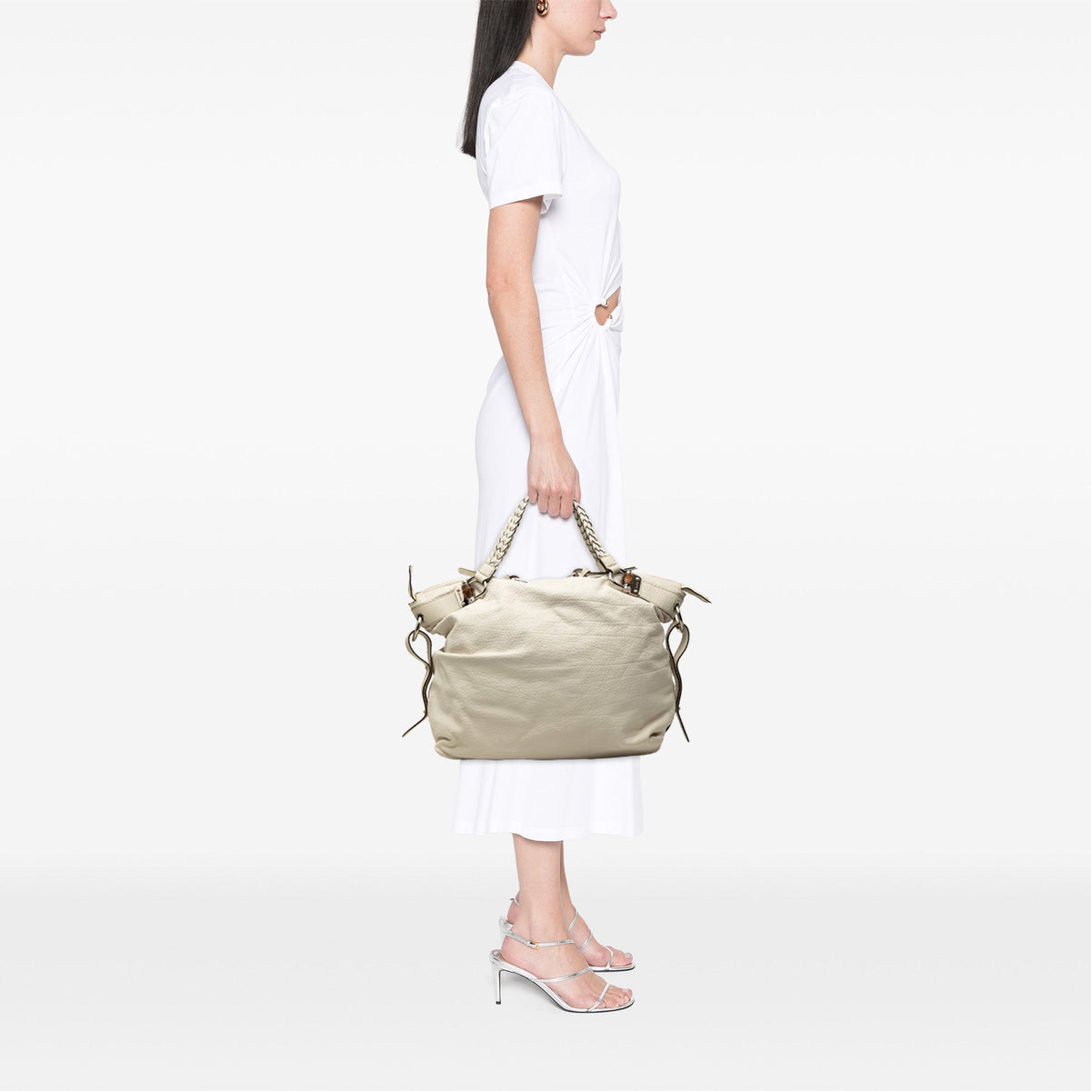 Gucci Large Leather Bamboo Bar Tote