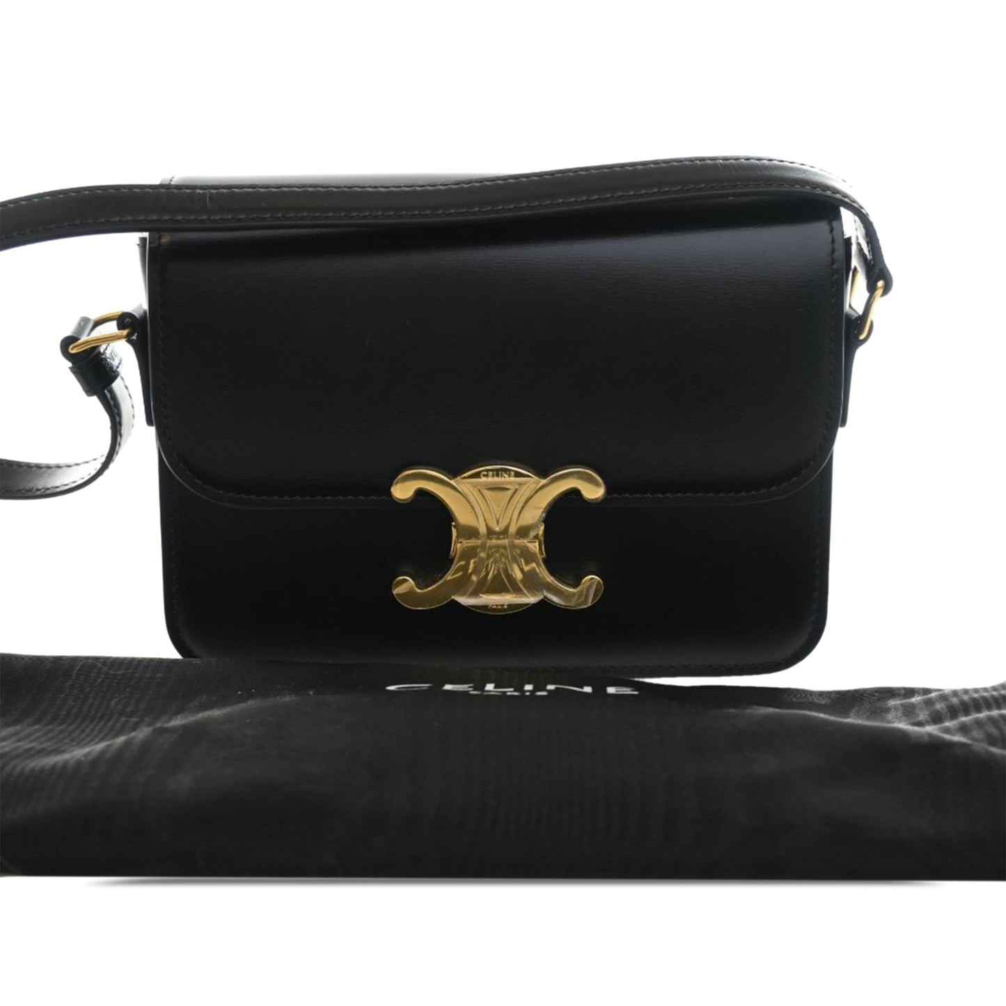 Celine Teen Shiny Calfskin Triomphe Crossbody