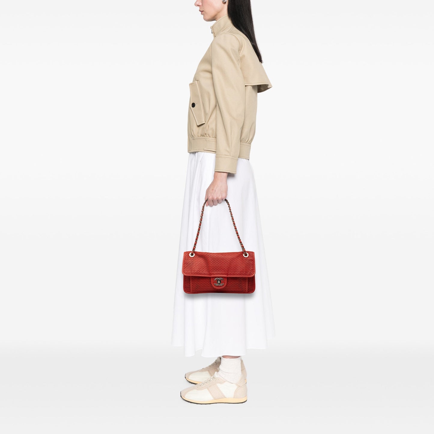 Chanel Medium Perforated Calfskin Up In The Air Flap