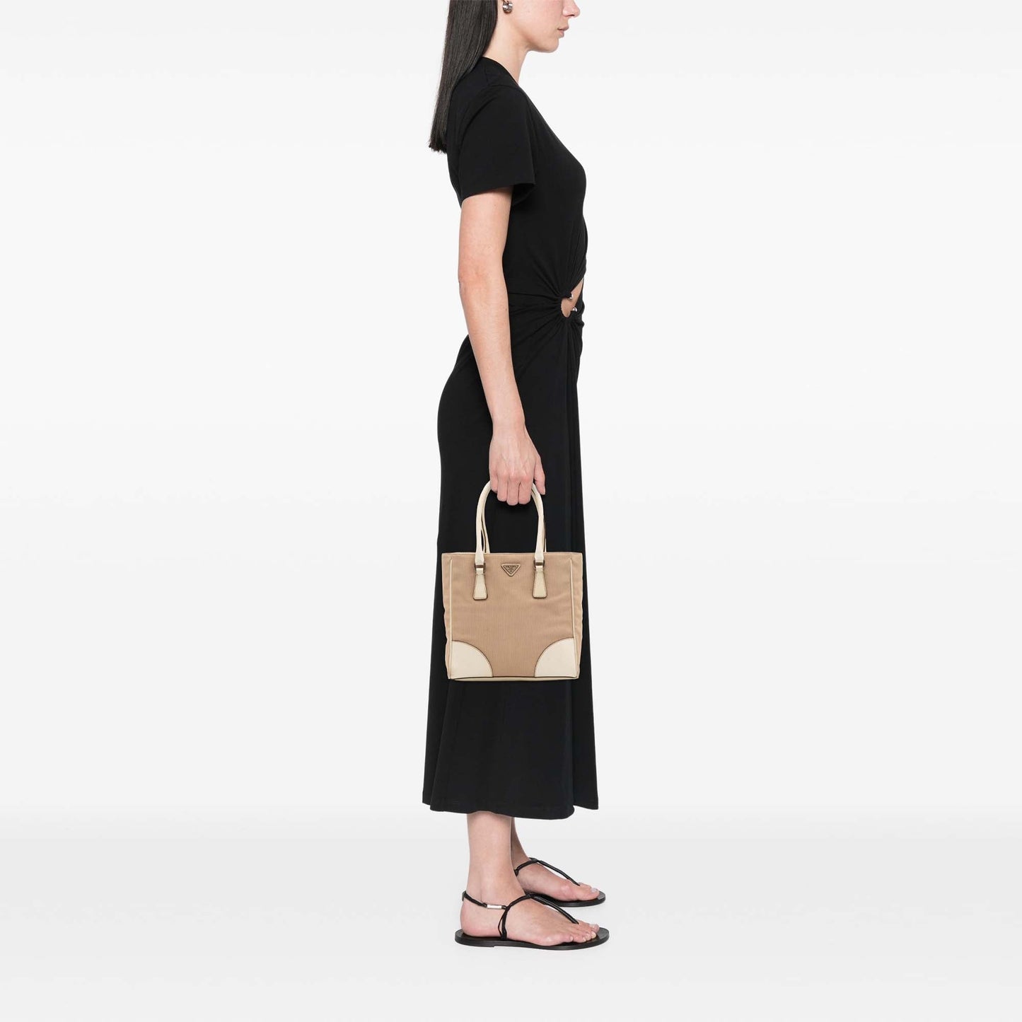 Prada Cinghiale Trimmed Canvas Canapa Tote