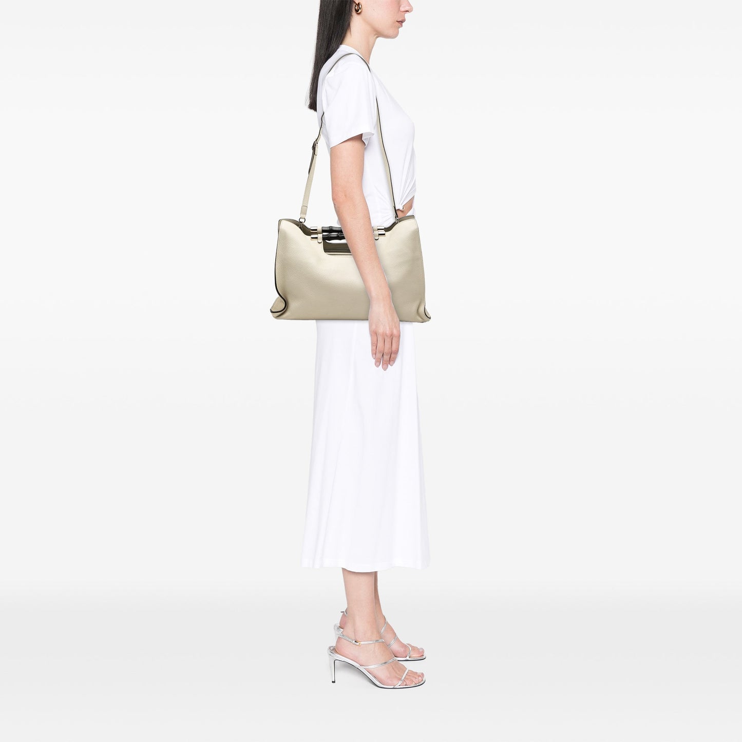 Gucci Medium Calfskin Bamboo Daily Shopper Satchel