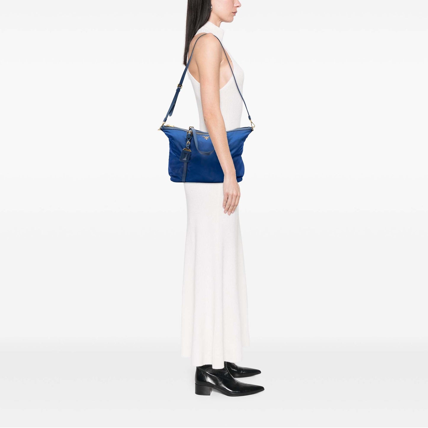 Prada Saffiano Trimmed Tessuto Satchel