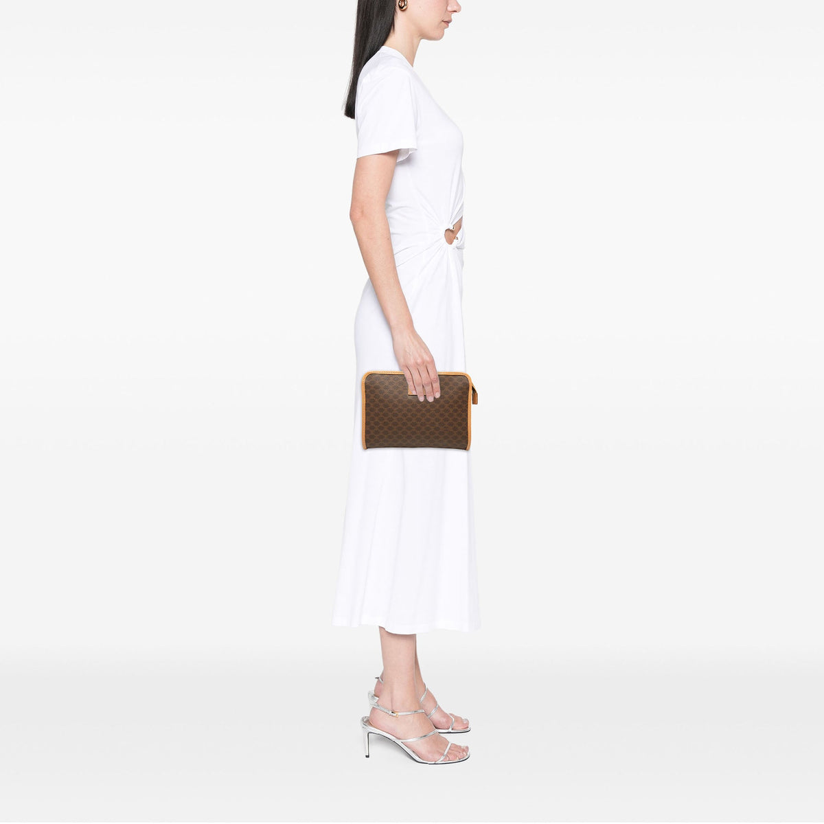 Celine Macadam Coated Canvas Clutch