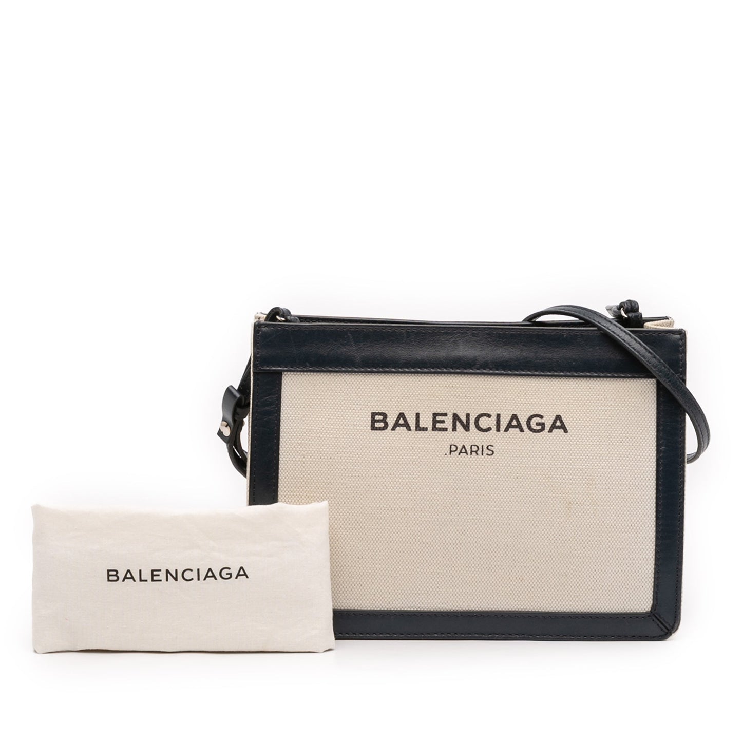 Balenciaga Canvas Navy Pochette Crossbody