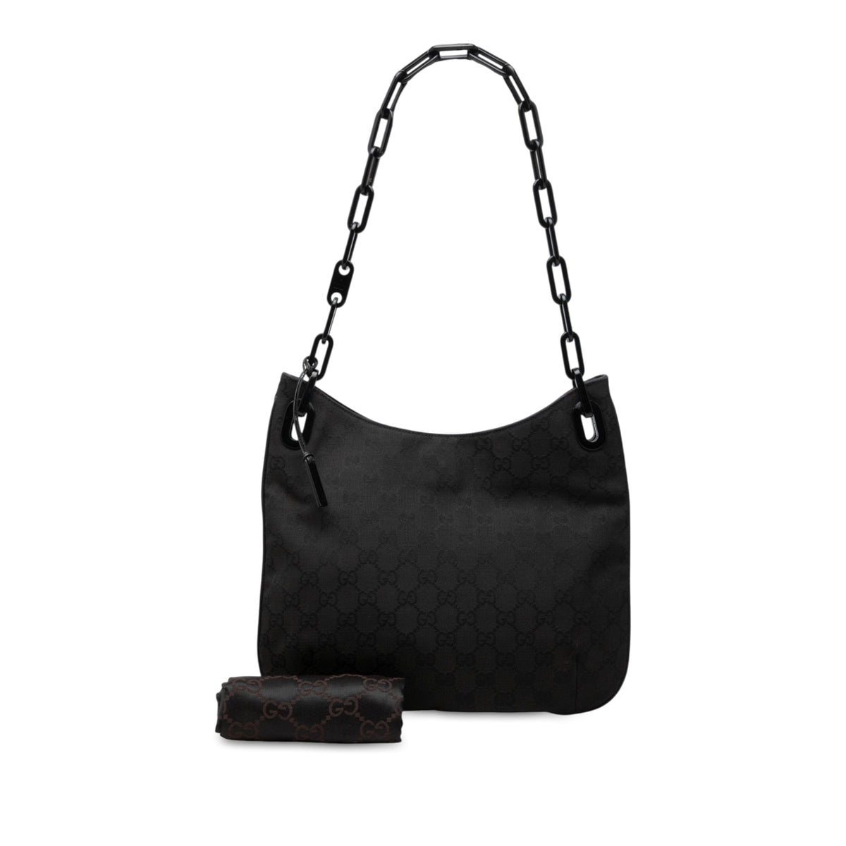 Gucci GG Canvas Chain Hobo — Black