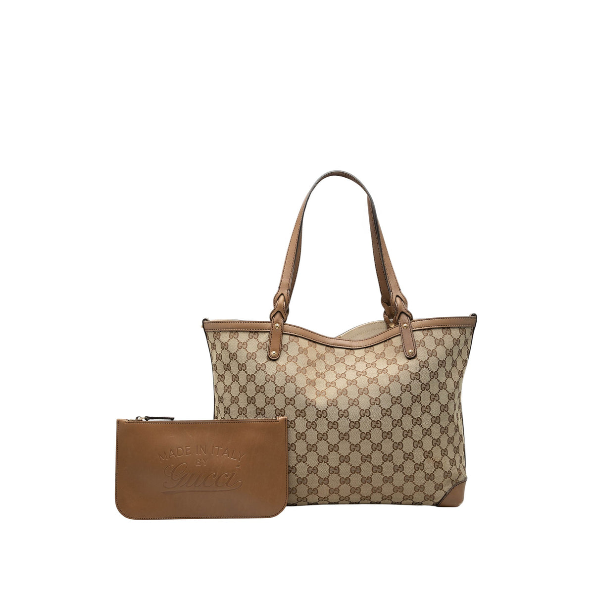 Gucci Medium GG Canvas Craft Tote — Beige