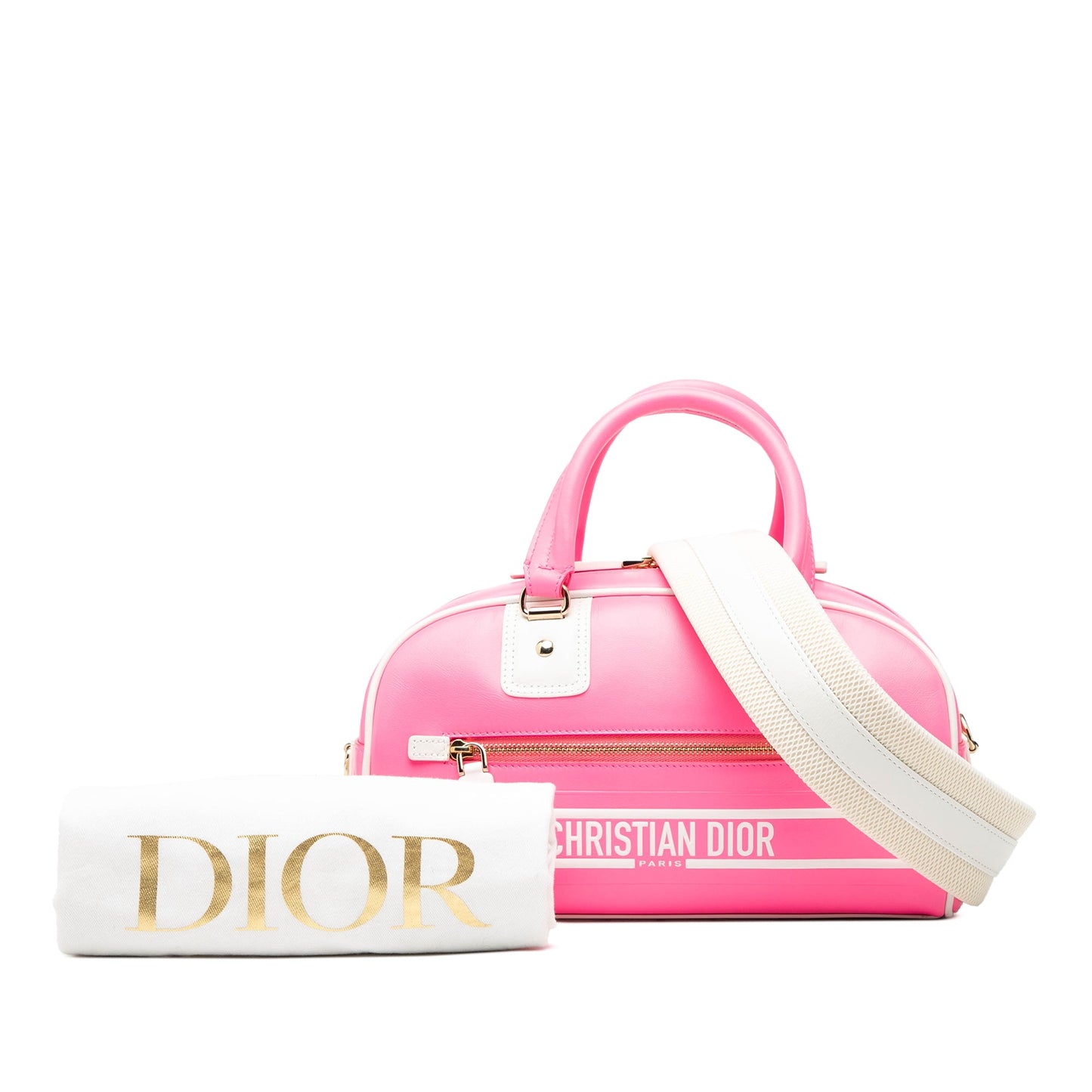 Dior Small Leather Dior Vibe Zip Bowling Bag