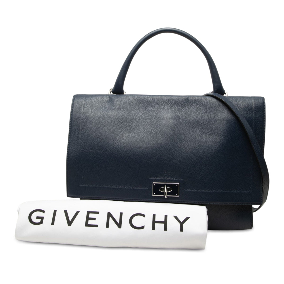 Givenchy Small Grained Calfskin Shark Lock Satchel