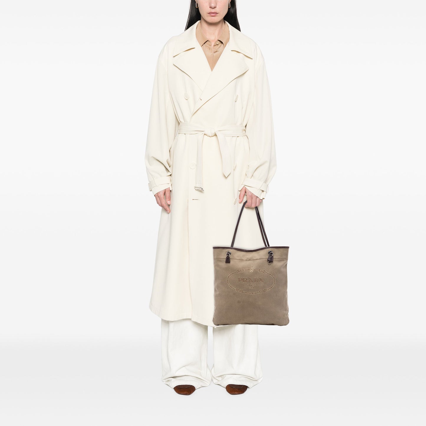 Prada Canvas Canapa Logo Tote
