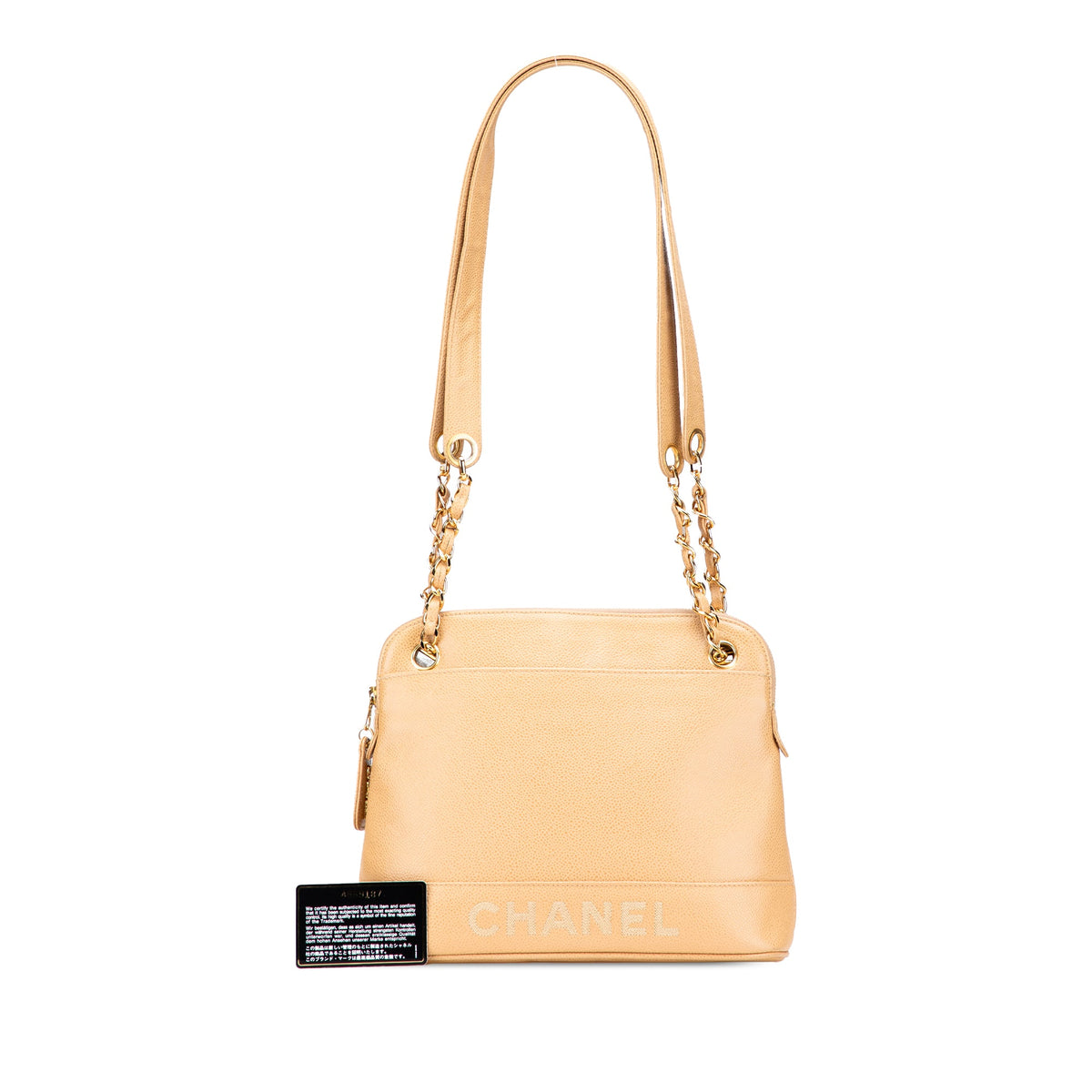 Chanel Caviar Logo Chain Shoulder Bag