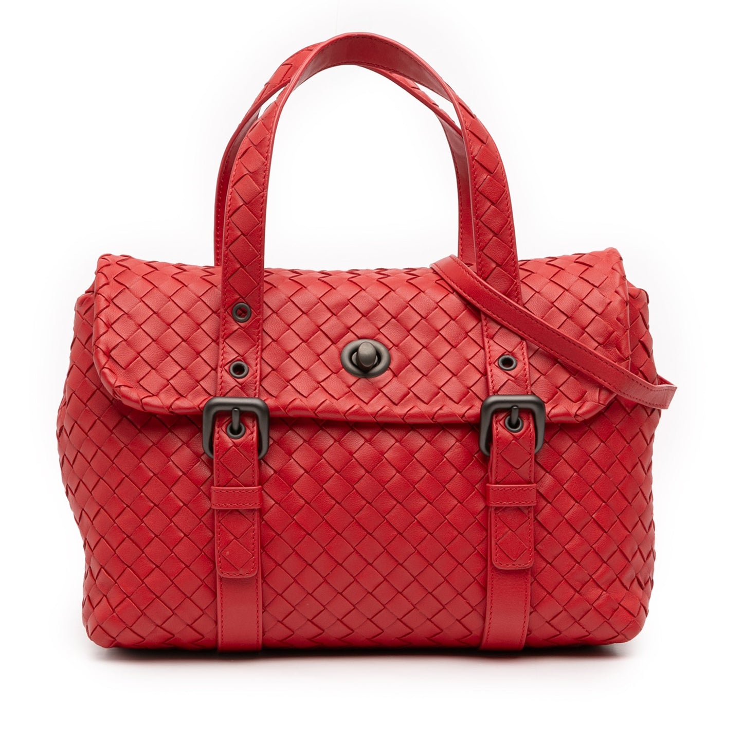 Bottega Veneta Nappa Intrecciato Flap Satchel