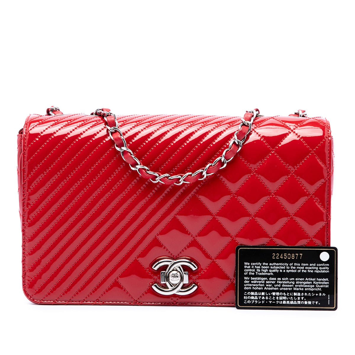 Chanel Medium Patent Coco Boy Flap — Red