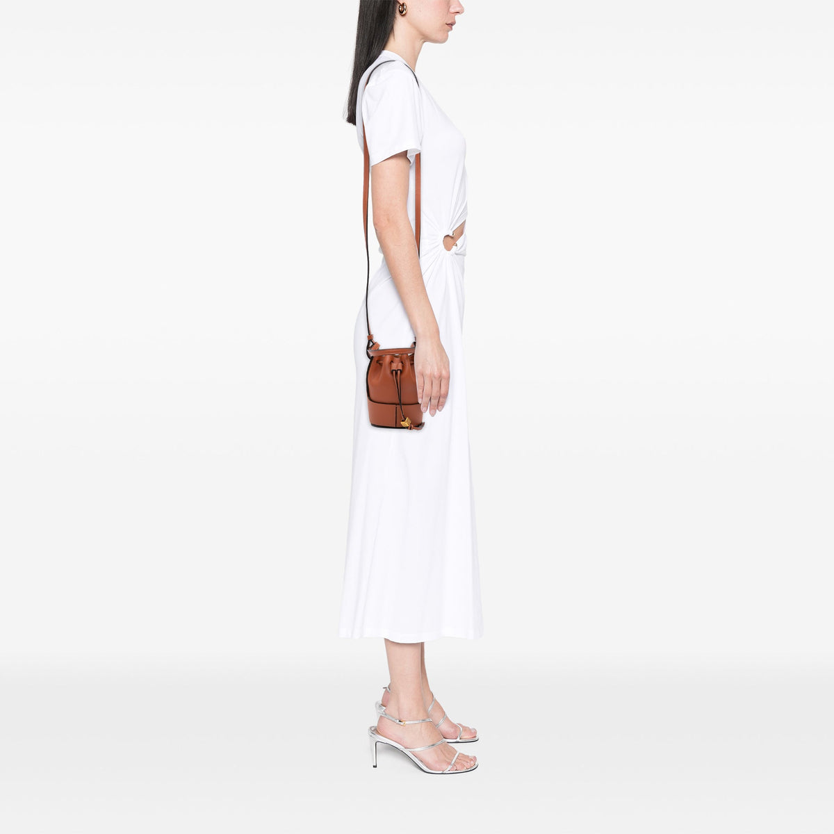 LOEWE Nano Leather Balloon Bucket Bag — Brown