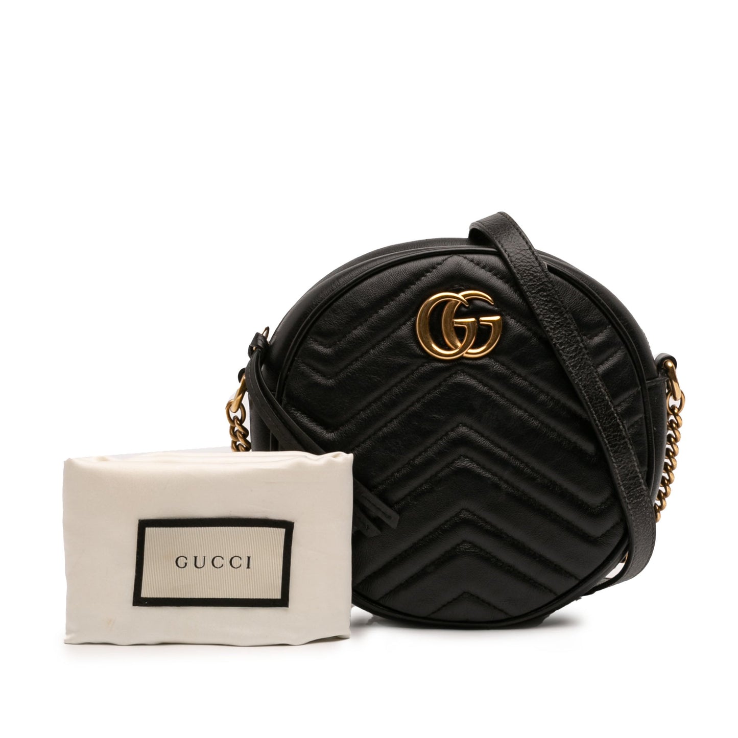 Gucci Mini GG Marmont Matelasse Leather Round Crossbody