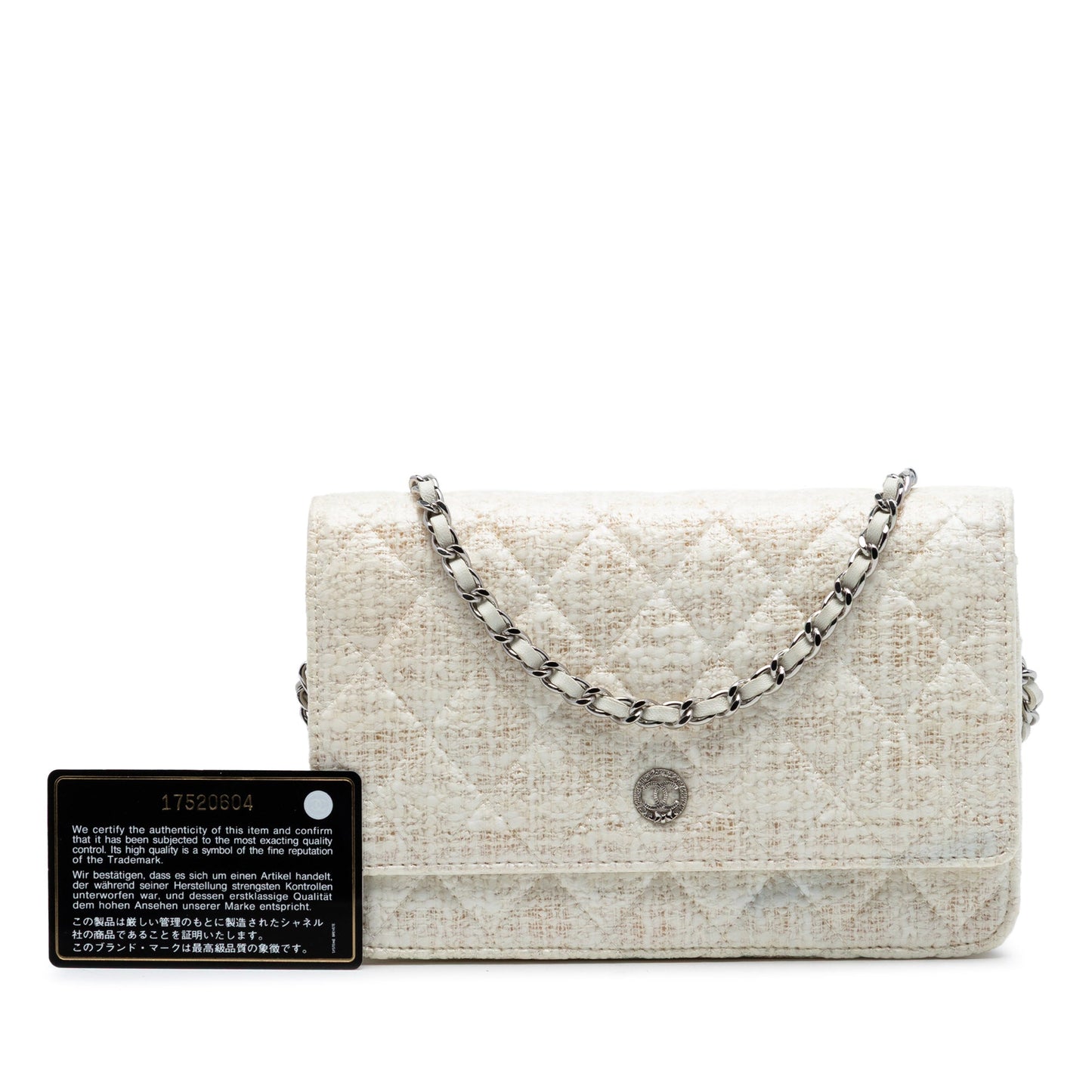 Chanel CC Coated Tweed Wallet On Chain