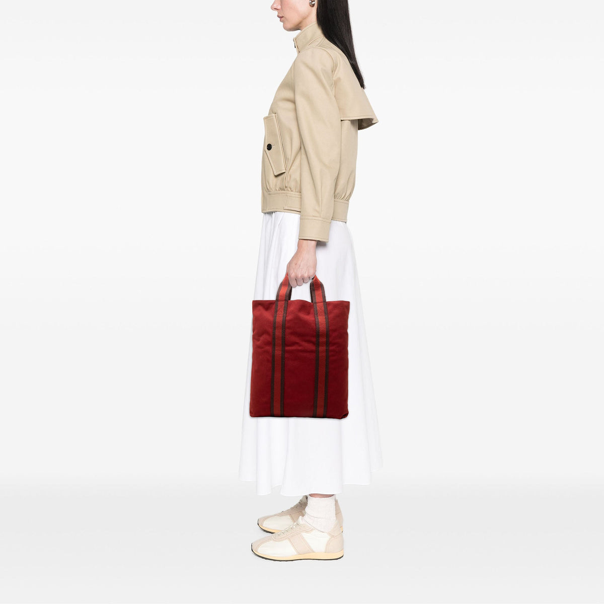 Hermès Canvas Fourre Tout Cabas — Red